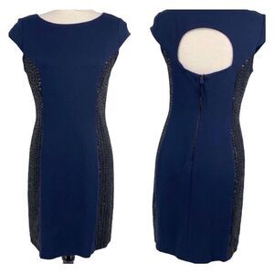 Phoebe Couture leather sequin sheath bodycon dress [size 6]